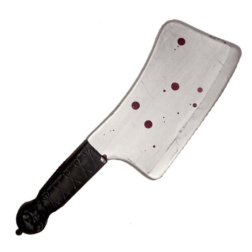 Plastic Cleaver with Blood Splatters