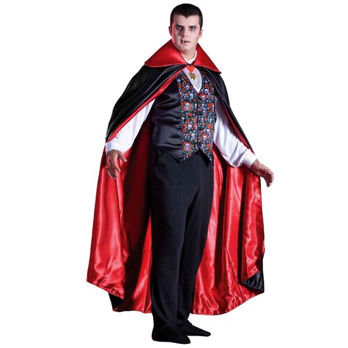 Satin Reversible Cape Red/Black - Adult Size