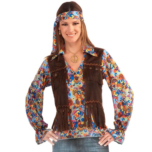 Hippie Shirt, Vest & Headband - Female