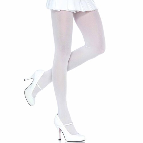 Opaque White Tights - Adult