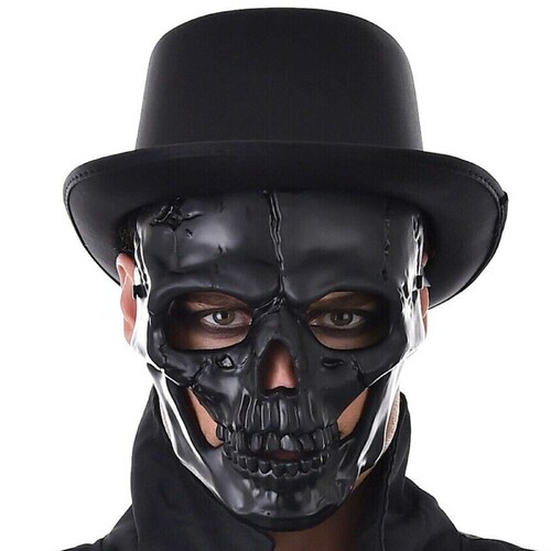 Black Skull Face Mask - Adult