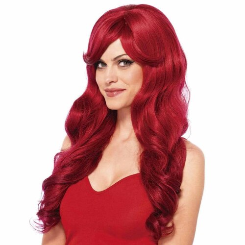 Dark Red Long Wavy Mermaid Wig