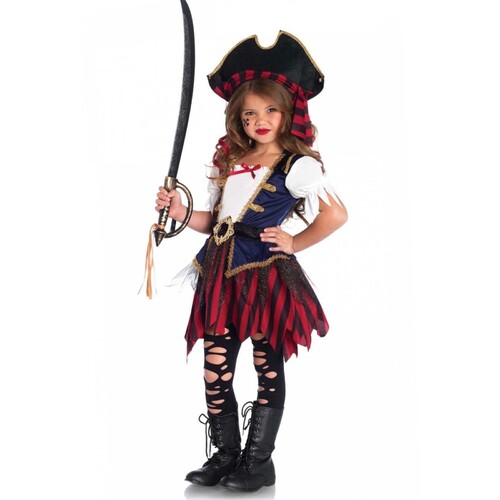 Caribbean Pirate 2 Piece Costume - Child Small