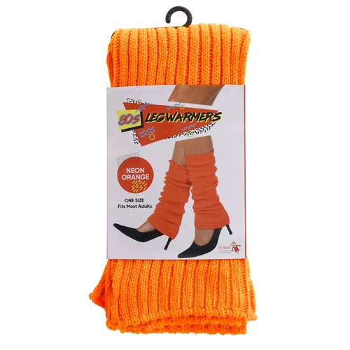 Knitted Leg Warmers - Neon Orange