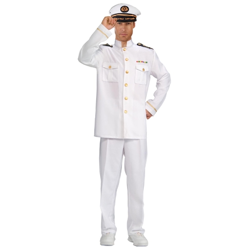 Navy Cruise Captain Costume (White) - Adult Plus