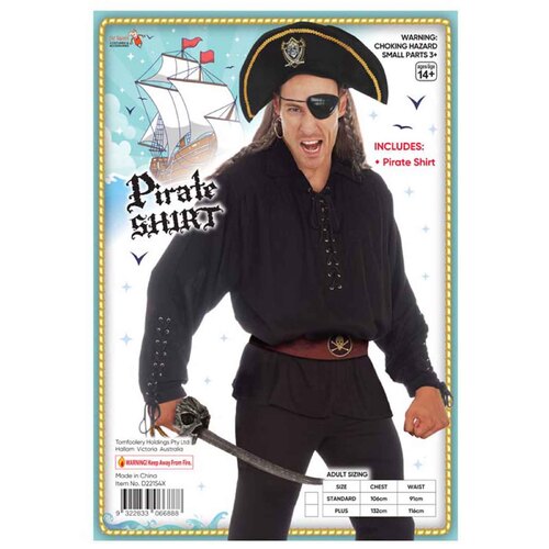 Pirate Shirt (Black) - Adult Standard