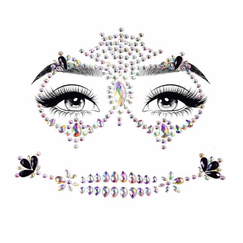 Calavera Adhesive Face Jewels Sticker