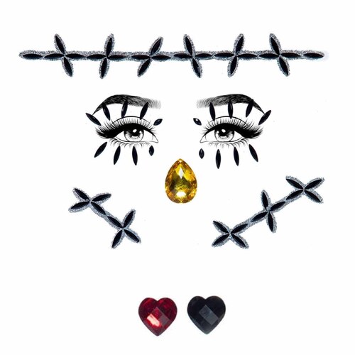 Stitches Adhesive Face Jewels Sticker