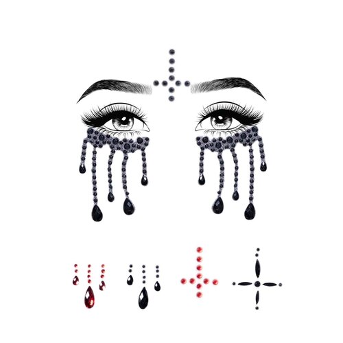 Evil Nun Possessed Adhesive Face Jewels Sticker