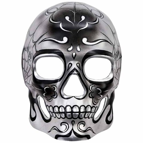 Day of the Dead Silver Skull Mask - Adult