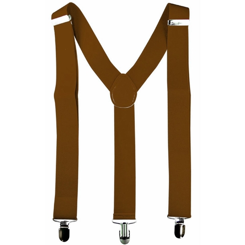 Brown Stretch Clip On Braces - Adult One Size