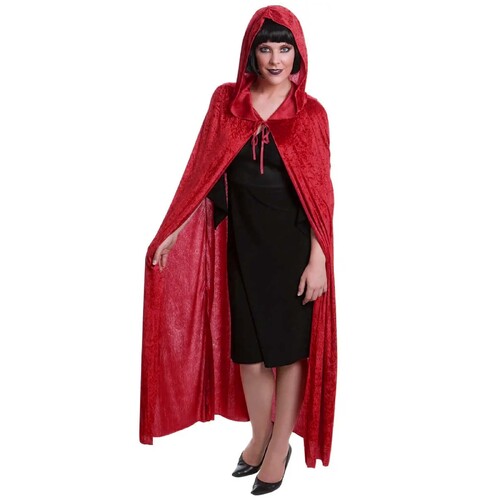 Red Velvet Cape with Hood - Adult