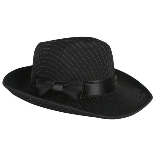Deluxe Pinstripe Black Gangster Hat