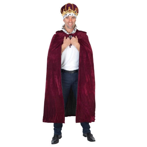 King's Cape (Burgundy with Collar) - Adult One Size