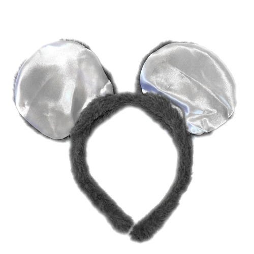 Grey & White Mouse Ears on Headband