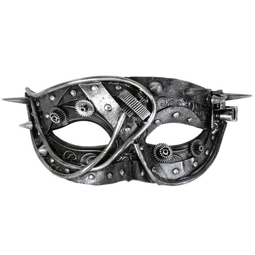 Steampunk Silver Eye Mask - Mortimer