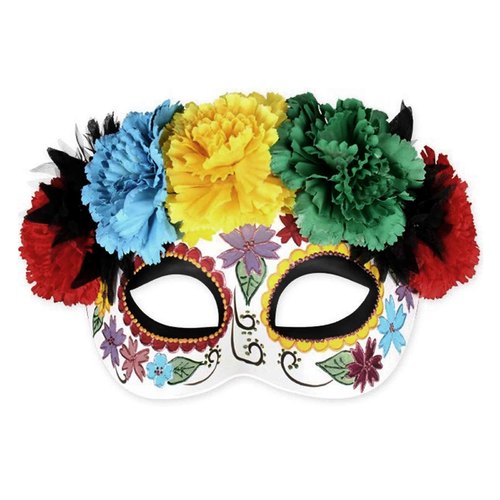 Day of the Dead Frida Eye Mask - Bright Flowers