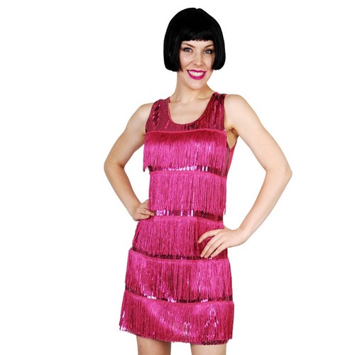 Pink Sequin Flapper Dress - Adult  - Medium