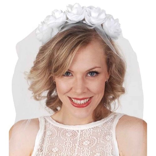 Veil White with White Flowers