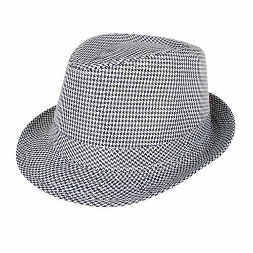 Trilby Hat - Black & White Houndstooth Check