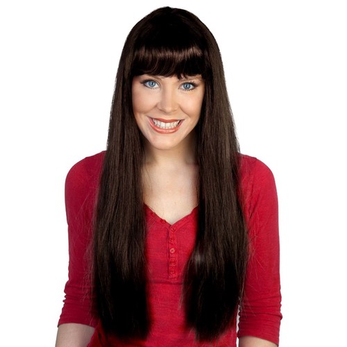 Jessica Long Brown Wig with Fringe