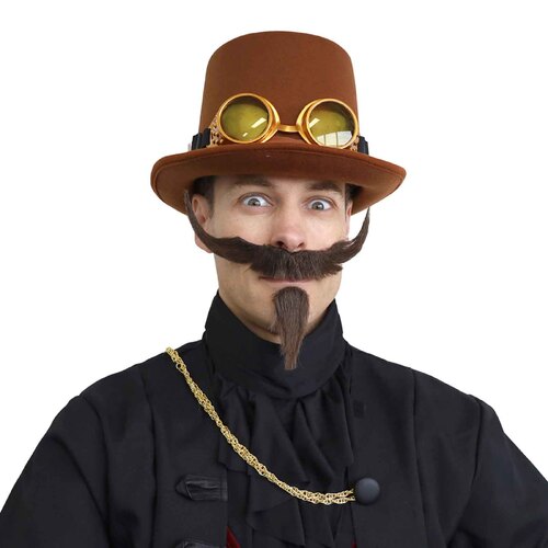 Wide Brown Mo & Goatee