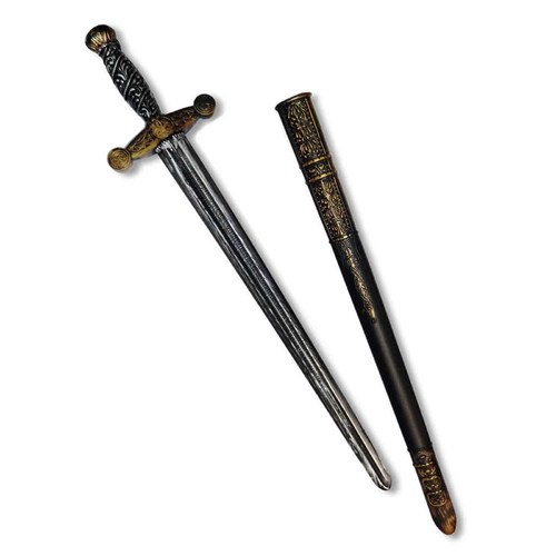 Knight Sword with Sheath - Black & Bronze Look