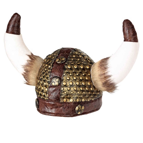 Viking Helmet with Fur (Soft Leather Look)