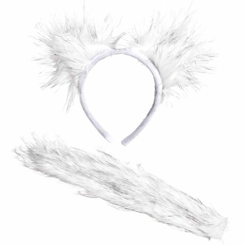 White Wolf Ears & Tail Set