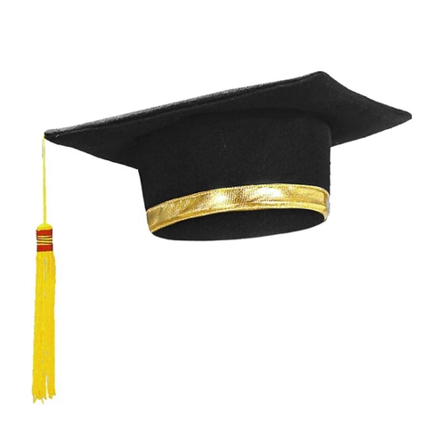 Graduation Hat (Soft Felt with Gold Trim) - Adult One Size
