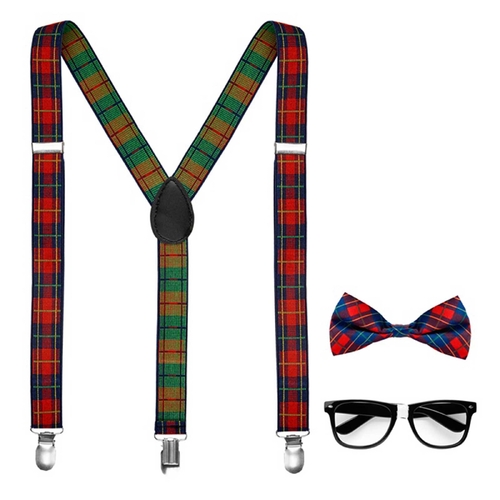 Nerd Accessories Set (Braces, Bow Tie, Glasses) - Adult