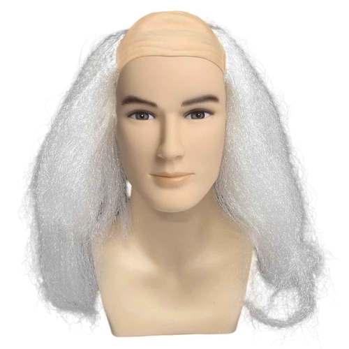White Wig with Bald Forehead - Adult